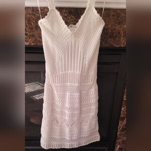 Abercrombie & Fitch Cream Crochet Knit Tank Dress